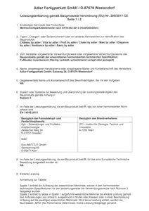 Declaration of performance