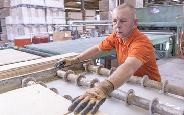 An employee at our press